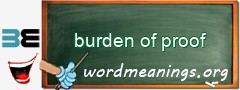 WordMeaning blackboard for burden of proof